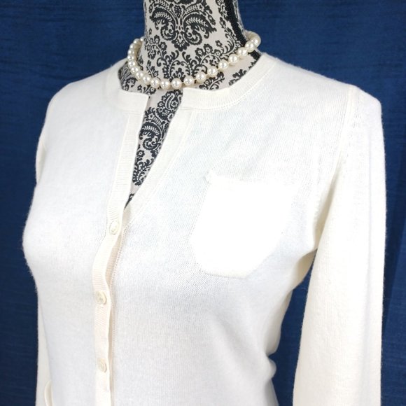 RICHARD GRAND Cashmere LS 3 Pocket Cardigan Sweater S - Picture 3 of 7